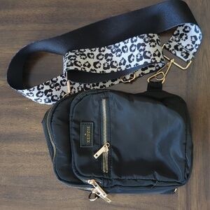 Kedzie Black Cheetah Crossbody Bag